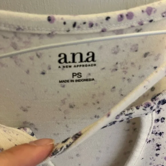 a.n.a White and Purple Women's Top - Picture 3 of 7